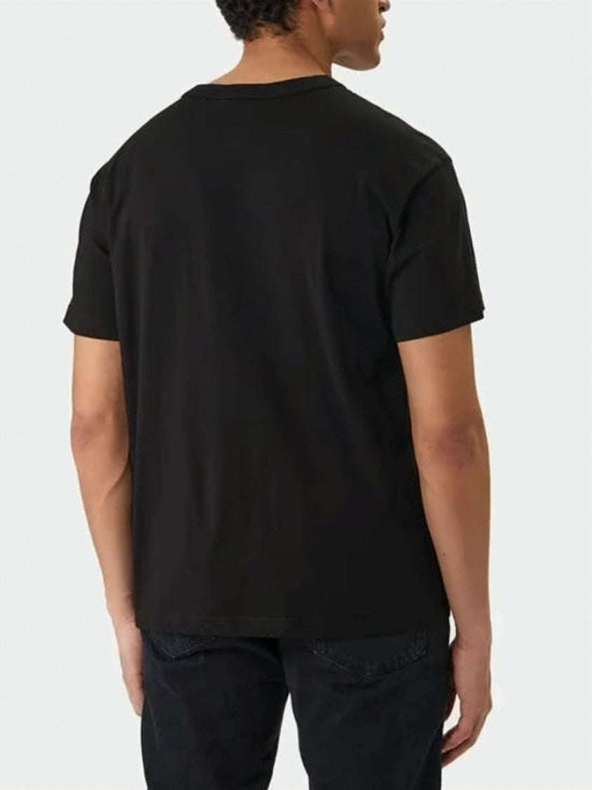 Versace Short-Sleeve Black T-Shirt With Bold Baroque Graphic