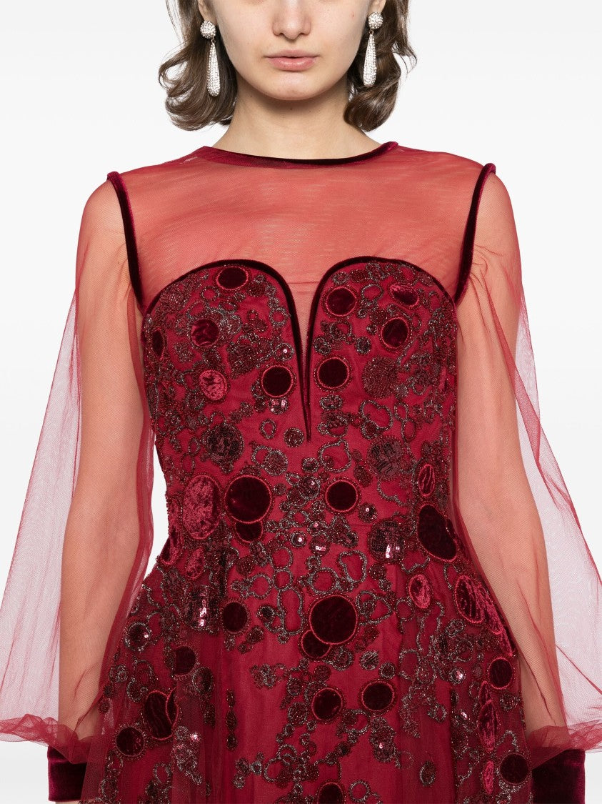 Saiid Kobeisy Embroidered Tulle Dress