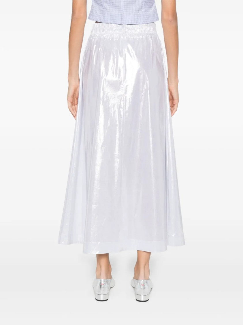 D. Exterior Smooth Silhouette Subtle Texture Skirt