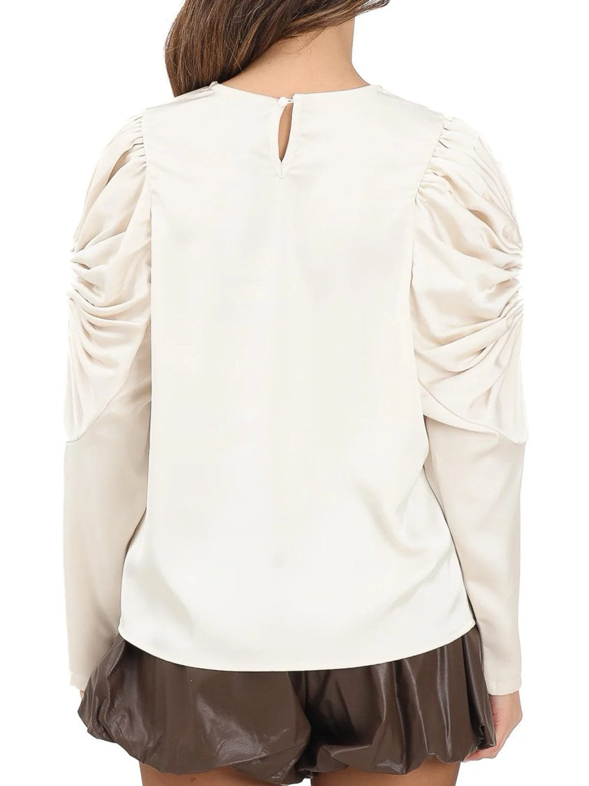 Tpn Butter Polyester Satin Blouse