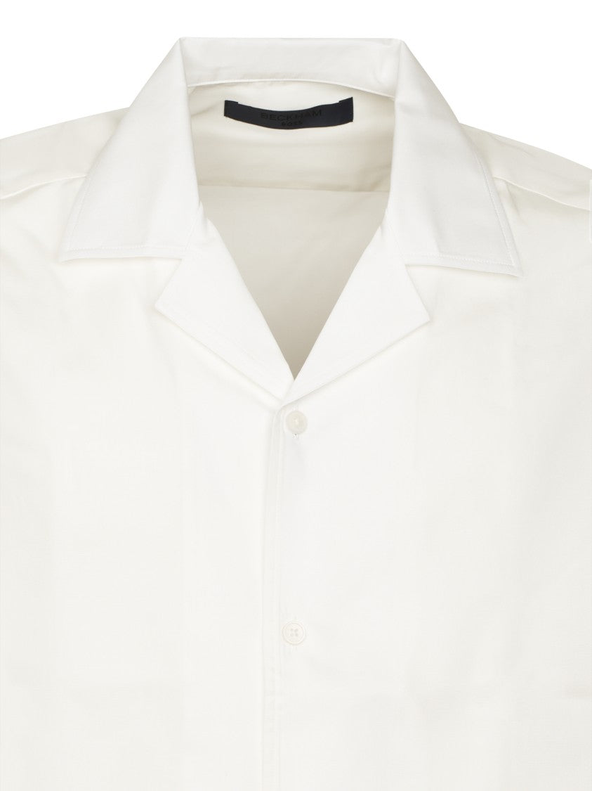 Boss Boxy Cropped Shirt With Camp Collar