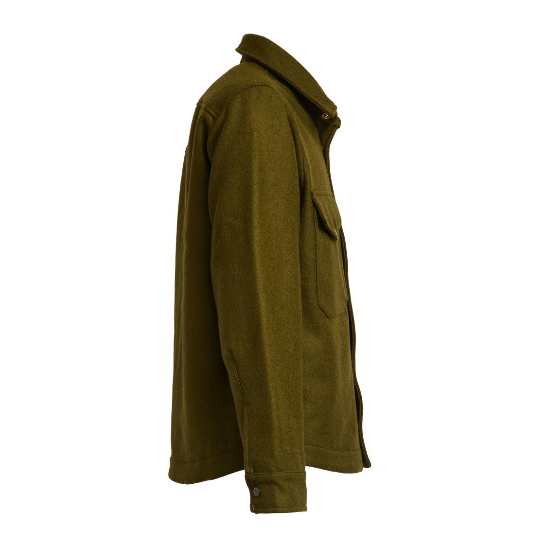 Manifattura Ceccarelli Military Green Wool Heavy Shirt