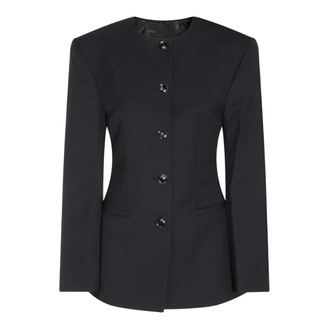 Anine Bing Tailored Black Jacket With Round Neckline