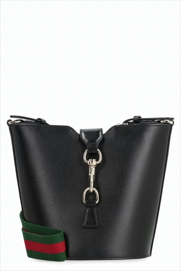 Gucci Structured Black Leather Shoulder Bag