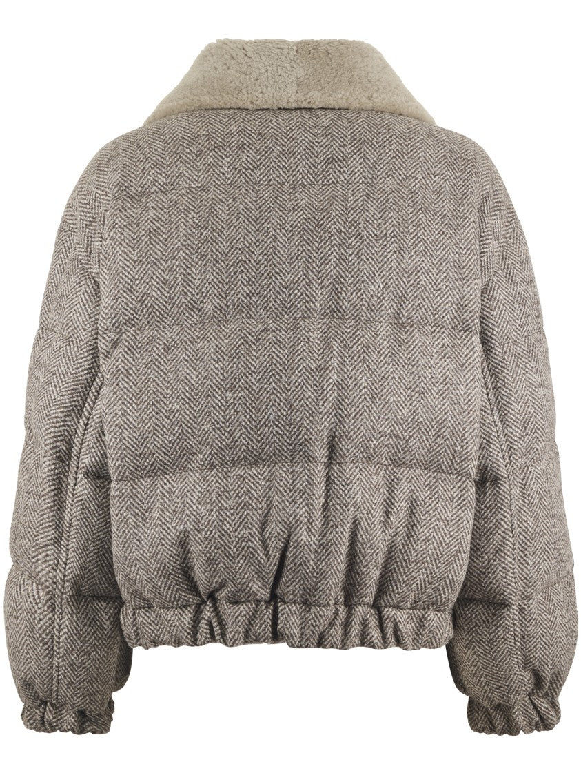 Brunello Cucinelli Reversible Cropped Padded Jacket