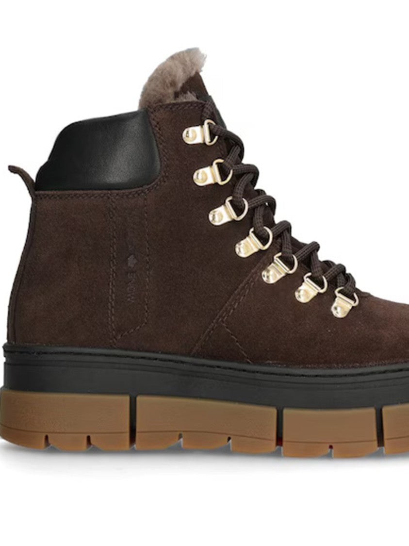 Canada Snow Mount Fiona Suede Shearling Lace Boots