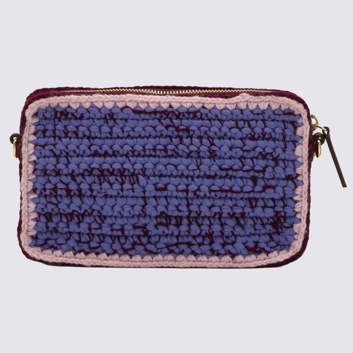 Marni Textured Rectangular Woven Bag With Leather Accents