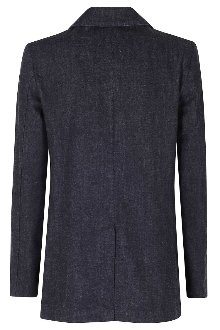 Myths Blue Double-Breasted Denim Jacket