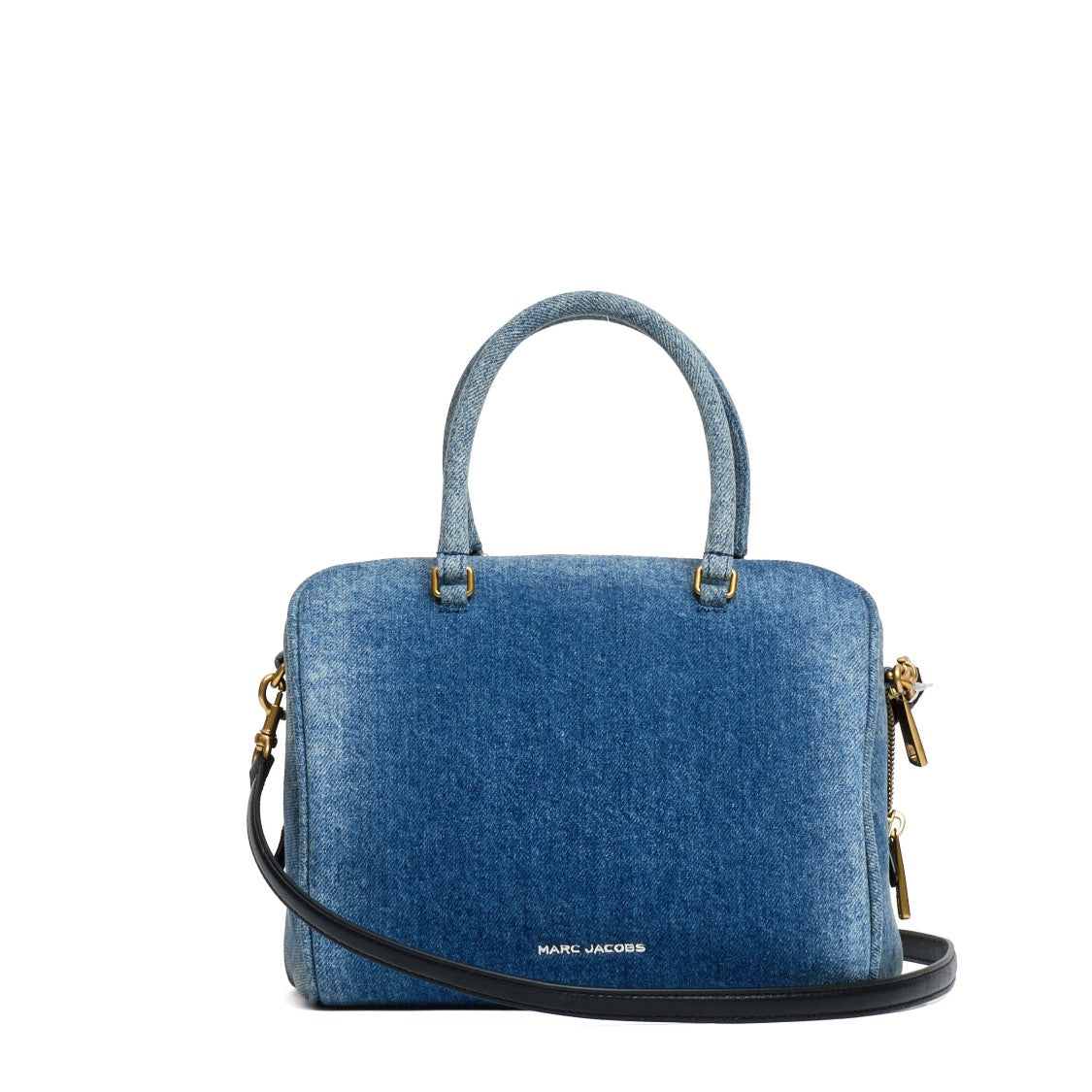 Marc Jacobs Structured Denim Bauletto With Removable Leather Strap
