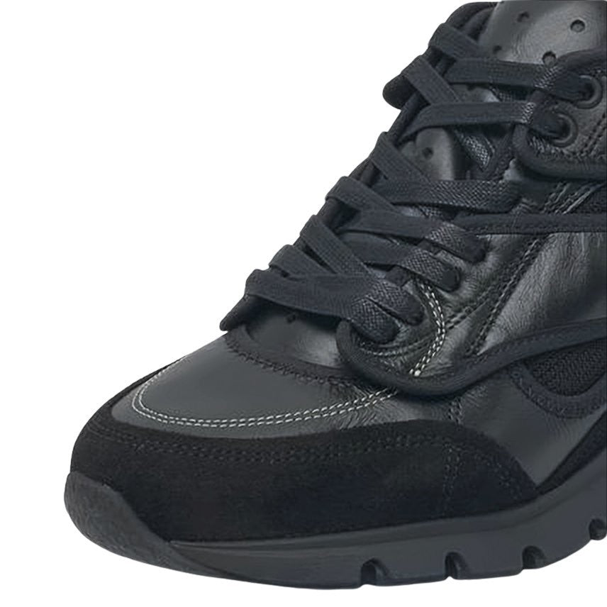 Oamc Sculpted Black Leather Sneakers