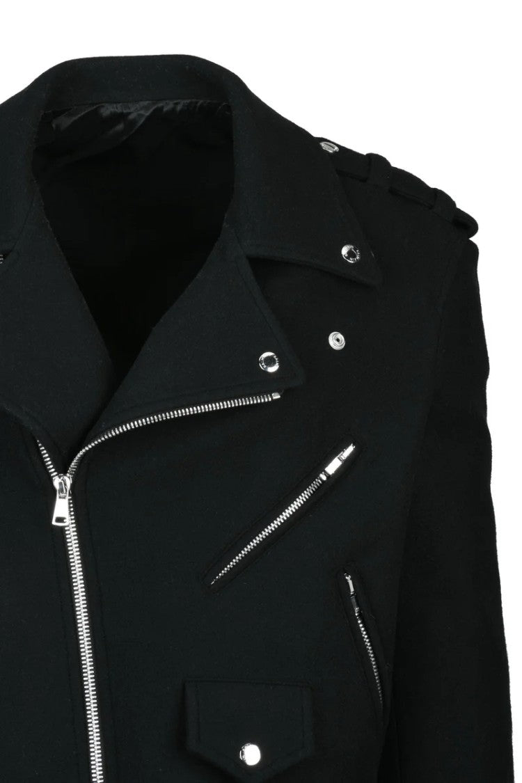Balmain Biker Coat - Black
