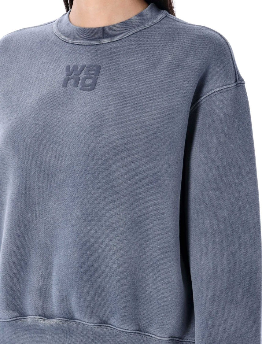 T By Alexander Wang Essential Terry Crew Sweatshirt W/ Puff