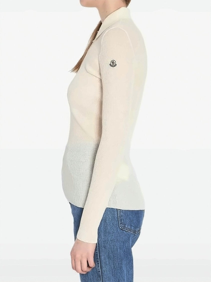 Moncler Fitted Knit Polo Shirt