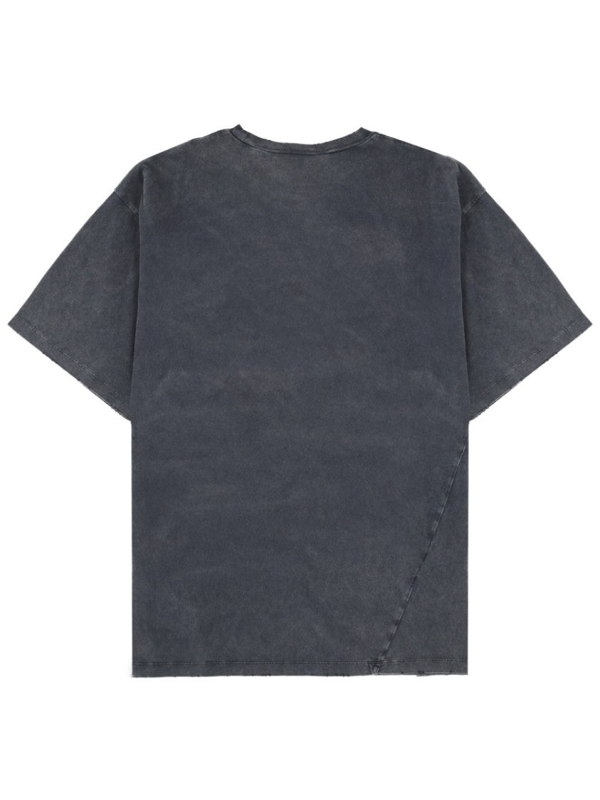 Dsquared2 Washed Black Cotton Gym Printed T-Shirt