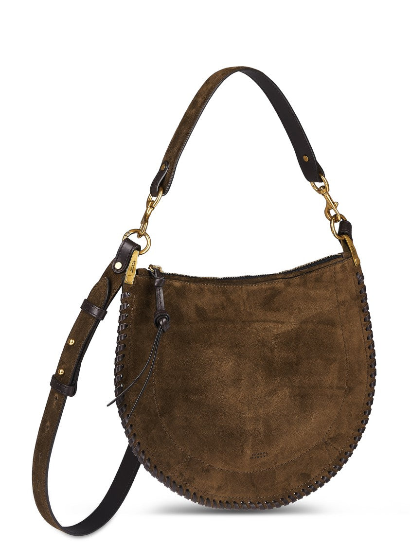 Isabel Marant Suede-Finish Soft Zip Shoulder Bag With Decorative Stitching
