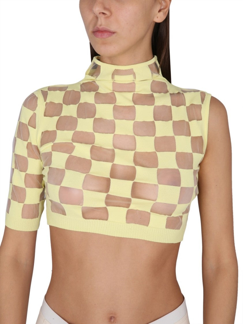 Max Mara Asymmetrical High Neck Long-Sleeved Top
