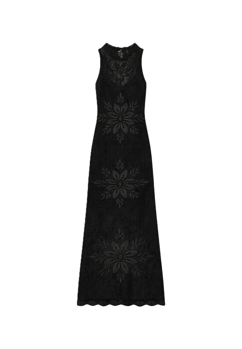 Twin-Set Maxi Dress With Floral Lace Patterns