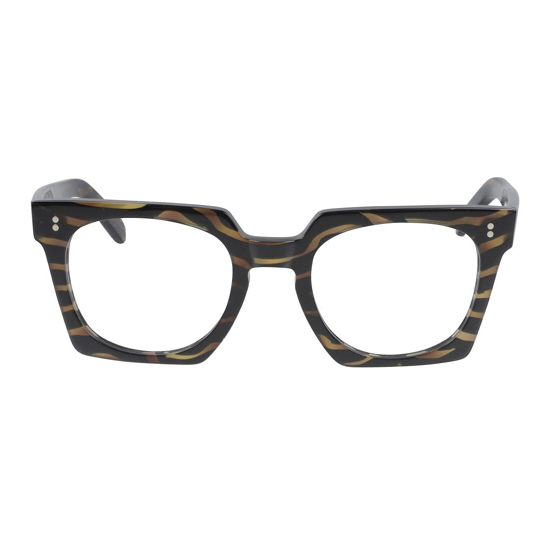 Kador Maya Bold Square Tortoiseshell Frame Sunglasses With Metallic Accents