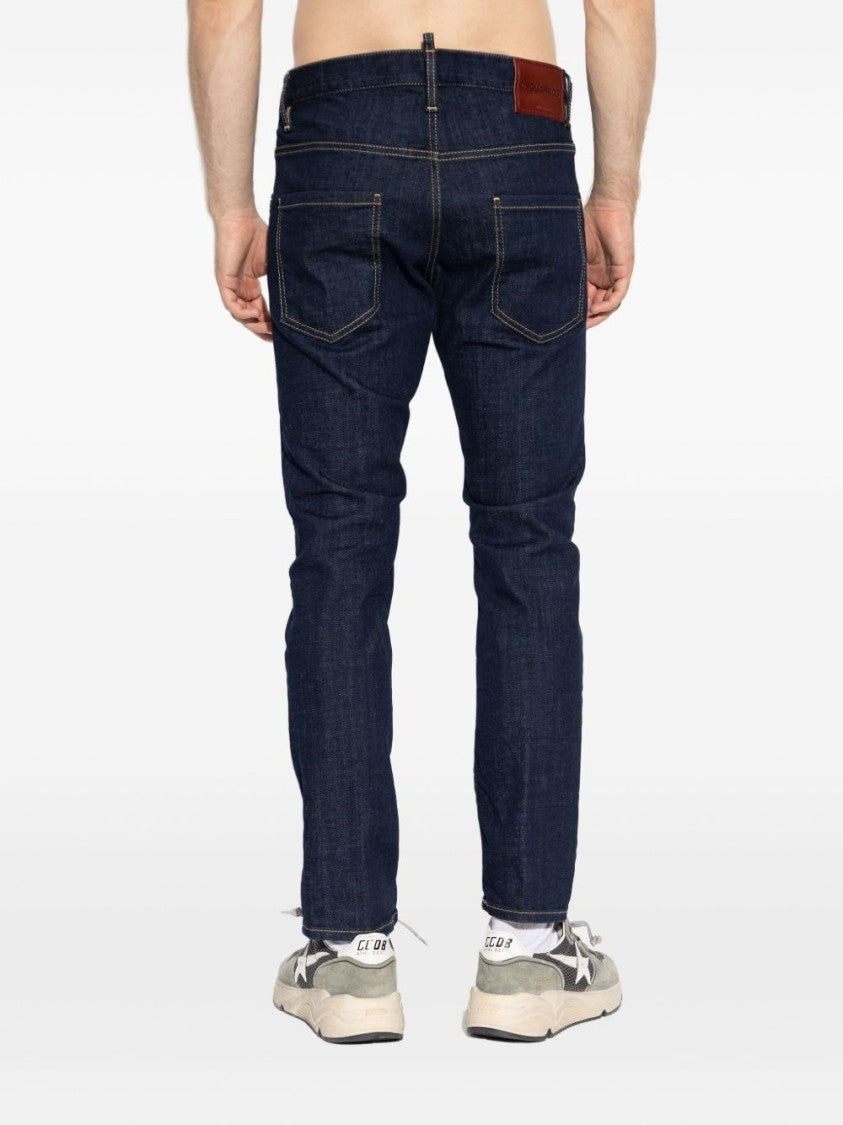 Dsquared2 Classic Navy Blue Straight Leg Jeans