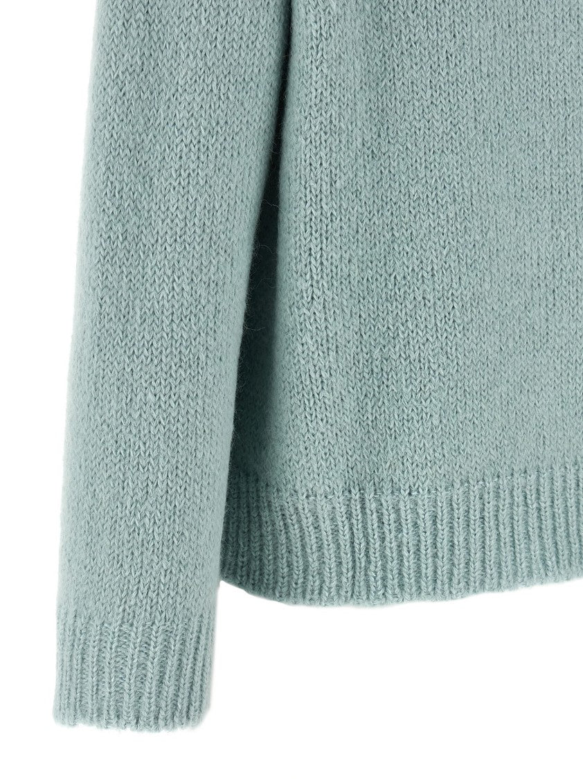 Jil Sander Alpaca Wool Crewneck Sweater With Dropped Shoulders