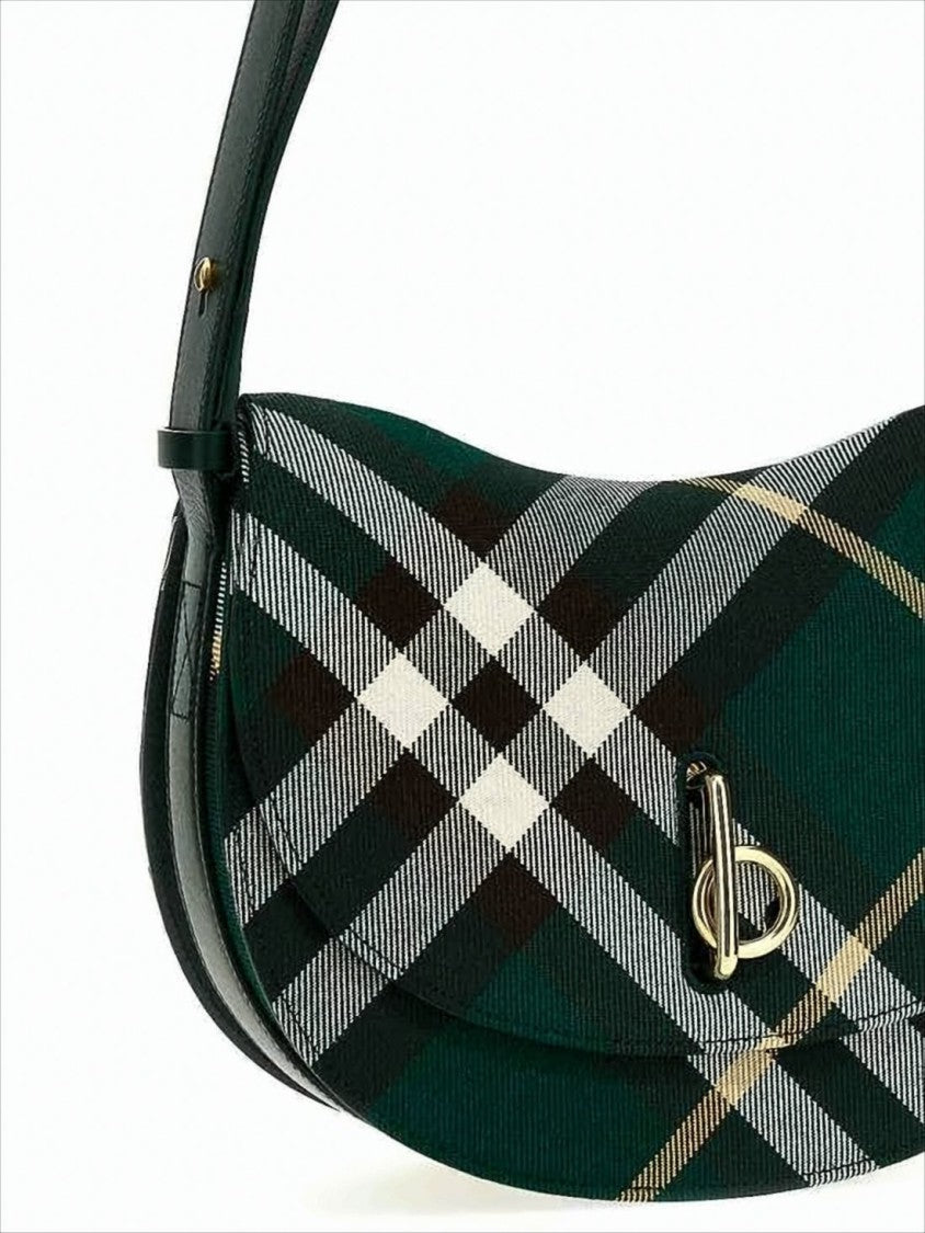 Burberry Curved Plaid Shoulder Bag