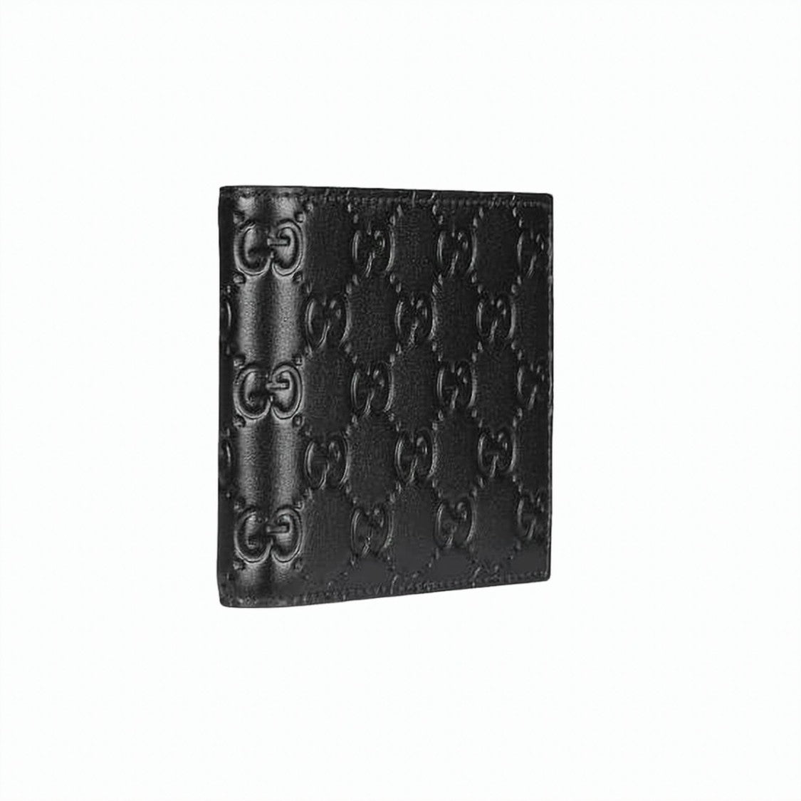 Gucci Embossed Leather Bifold Wallet With Interlocking Pattern
