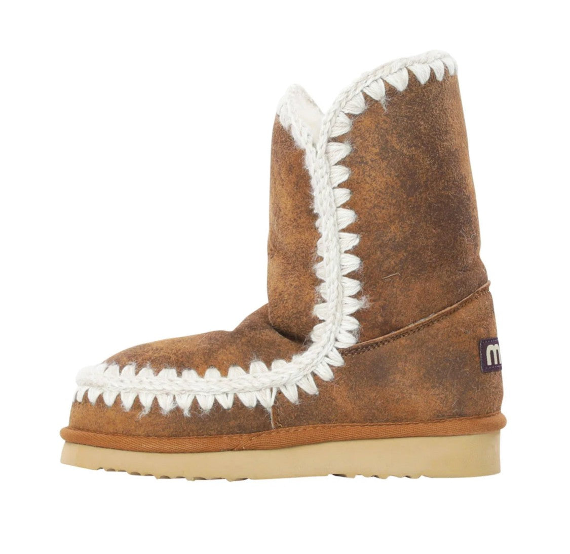 Mou Rustic Brown Suede Mid-Calf Boots