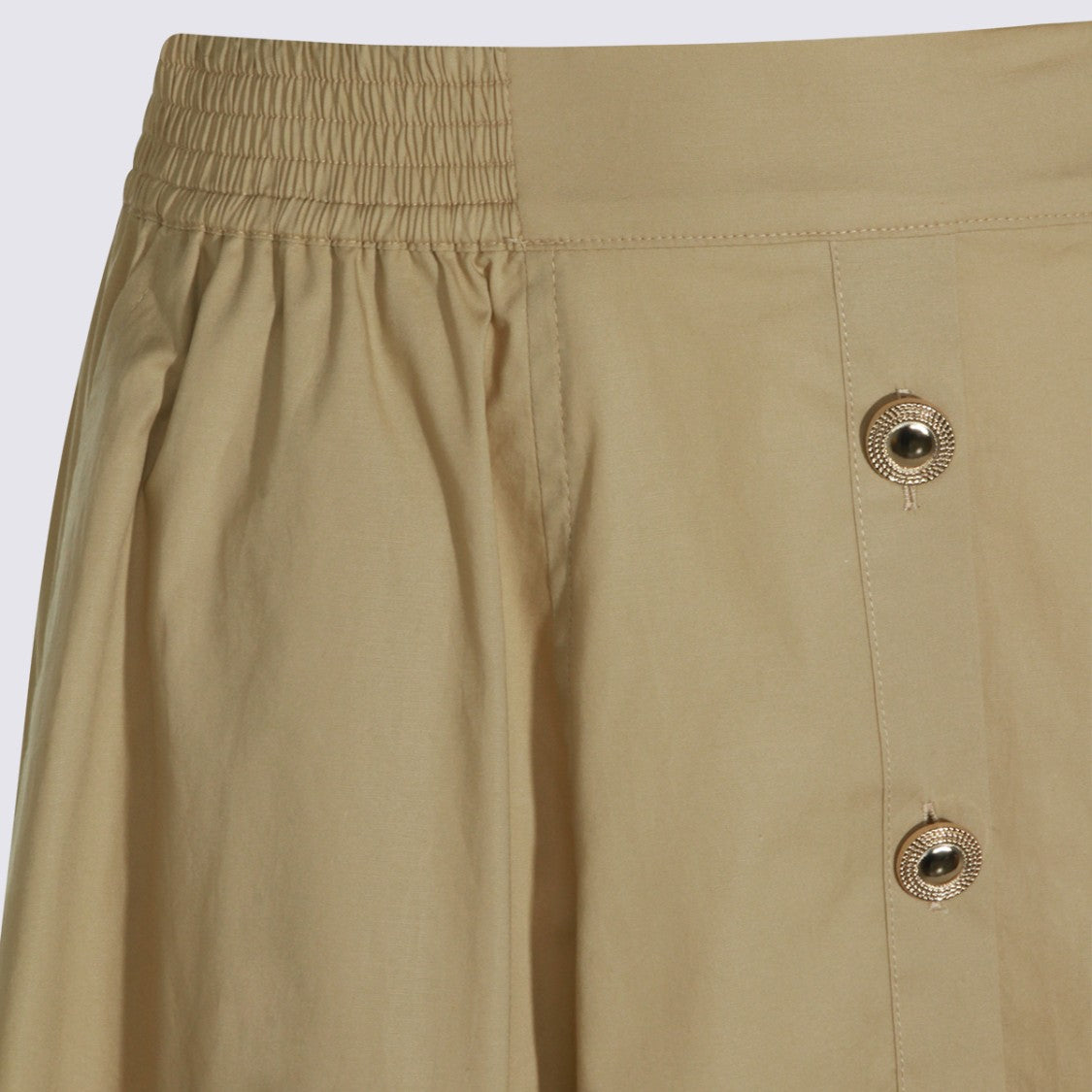 Twin-Set Midi Skirt With Button-Down Front And Gathered Waistband