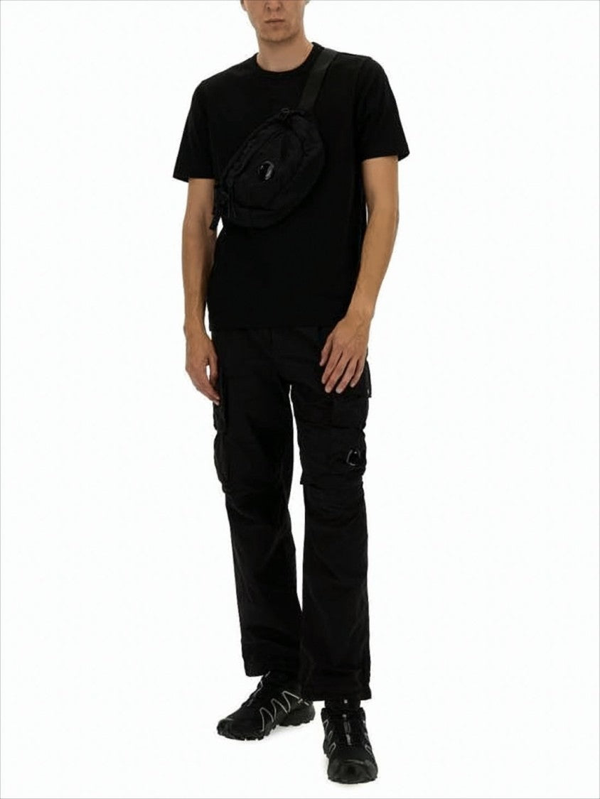 C.P. Company Relaxed Fit Black Cargo Pants With Flap Pockets