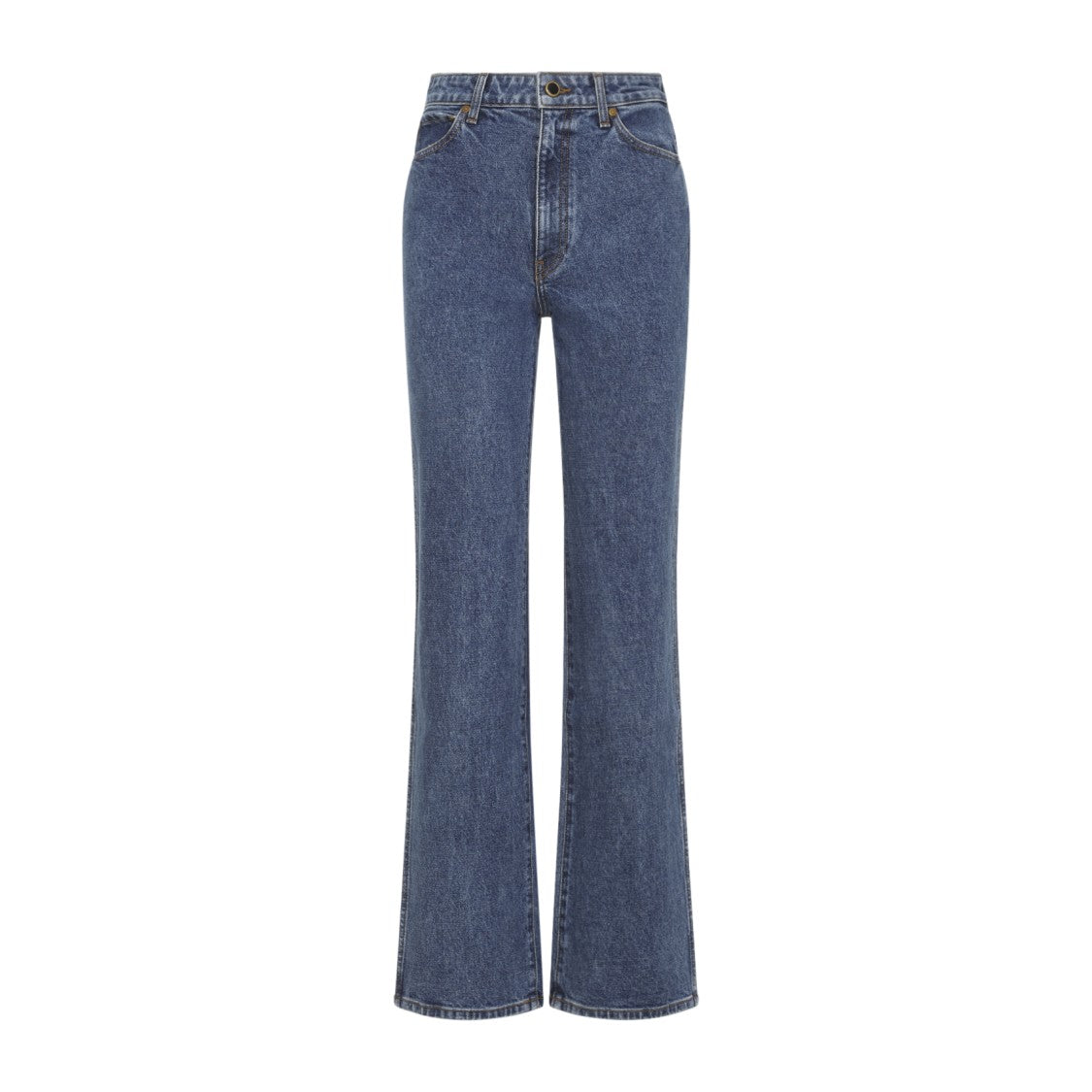 Khaite Mid-Rise Blue Denim Straight-Leg Jeans