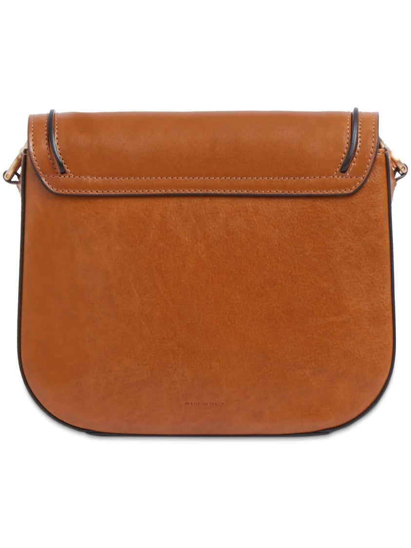 The Bridge Brown Crossbody Structured Leather Satchel