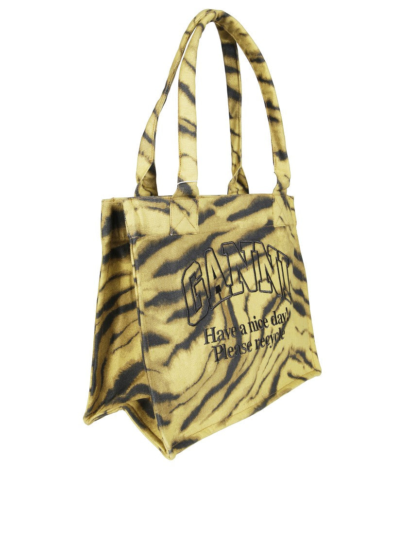 Ganni Large Easy Shopper Pocket Print Zebra