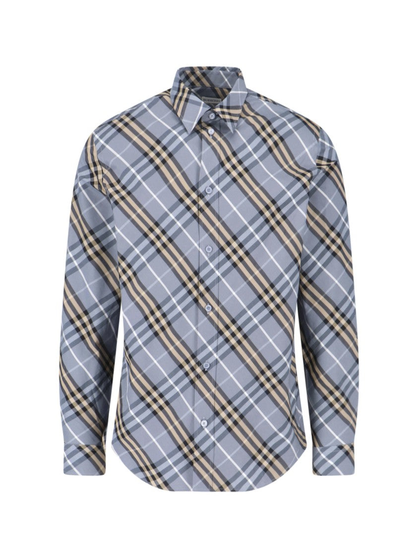 Burberry Check Tailored Cotton Casual Shirt