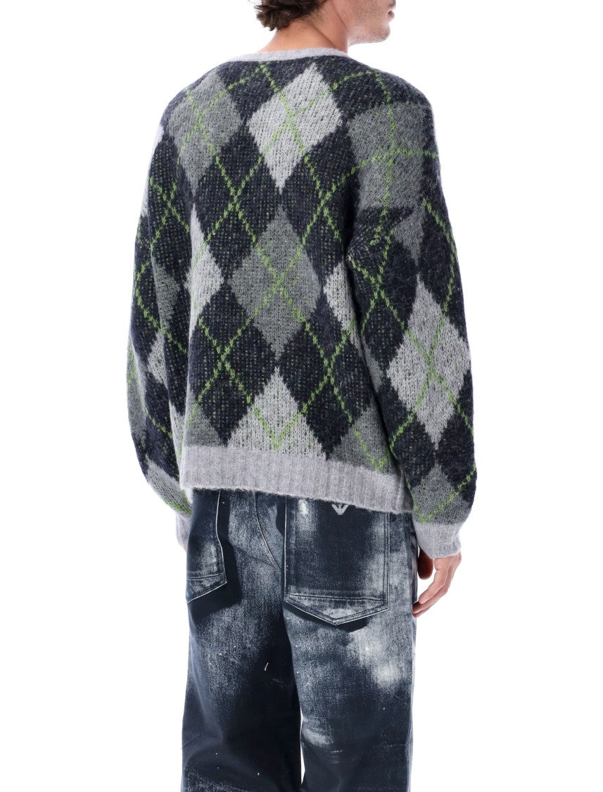 Emporio Armani Recycled Wool Argyle Sweater