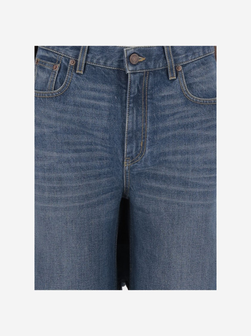 Chloé Wide Leg Cotton Denim Jeans