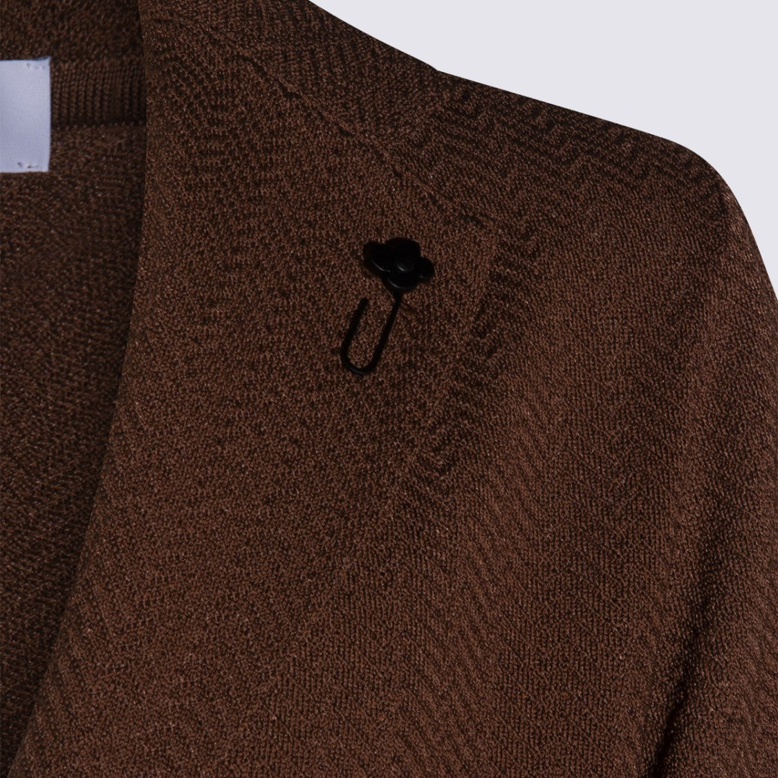 Lardini Textured Brown Blazer With Classic Two-Button Closure