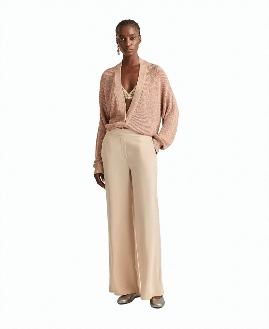Momonì Envers Satin Tuxedo Stripe Wide-Leg Trousers