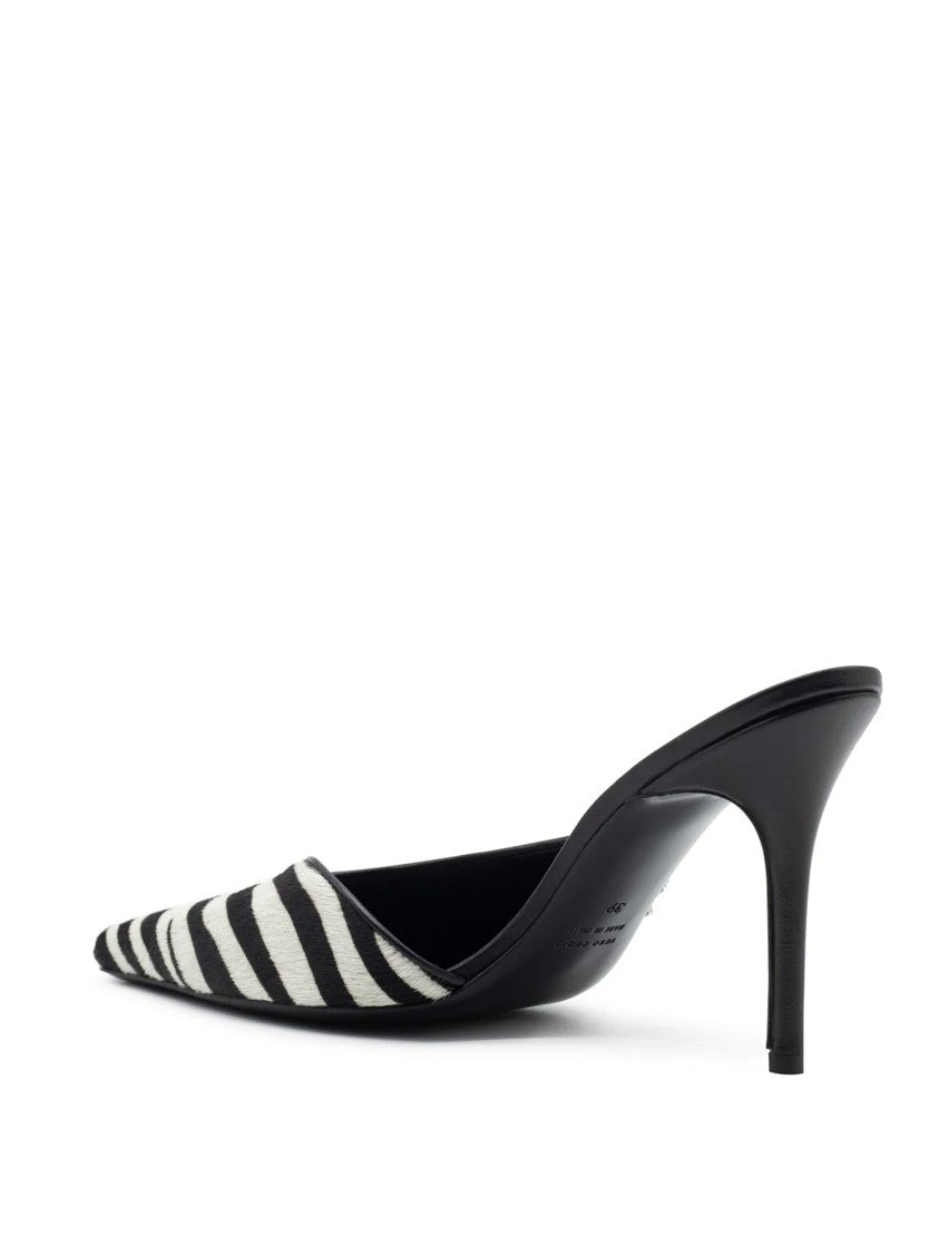 Gia Borghini X Helsa Bold Black And White Zebra Print Mule