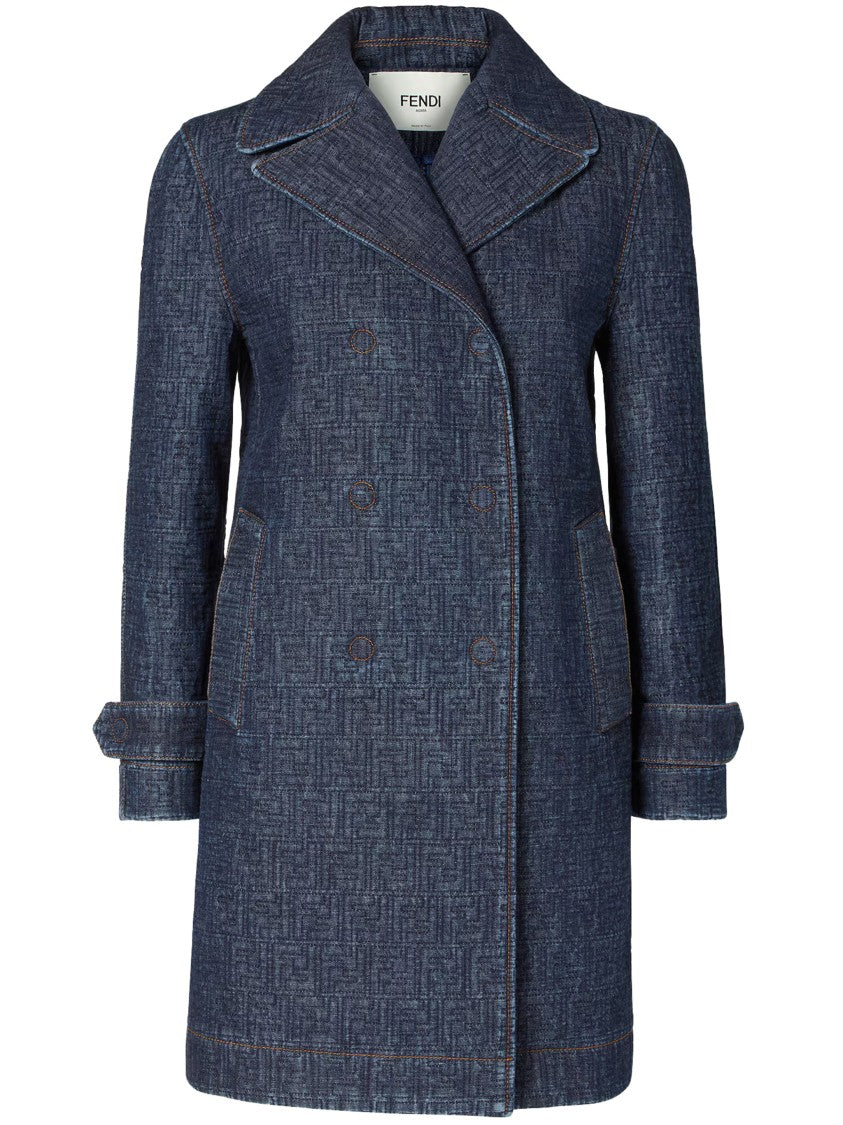 Fendi Caban Ff Padded Double-Breasted Denim Coat