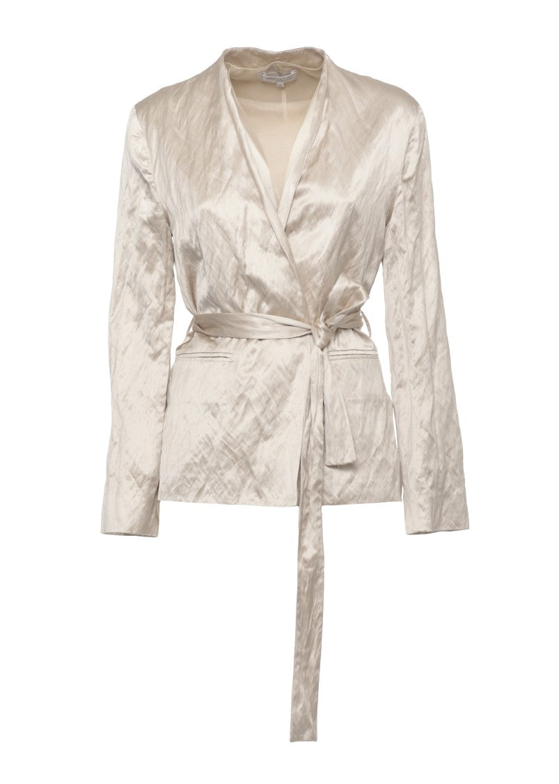 Antonelli Firenze Beige Kade Silk Gilet Blazer