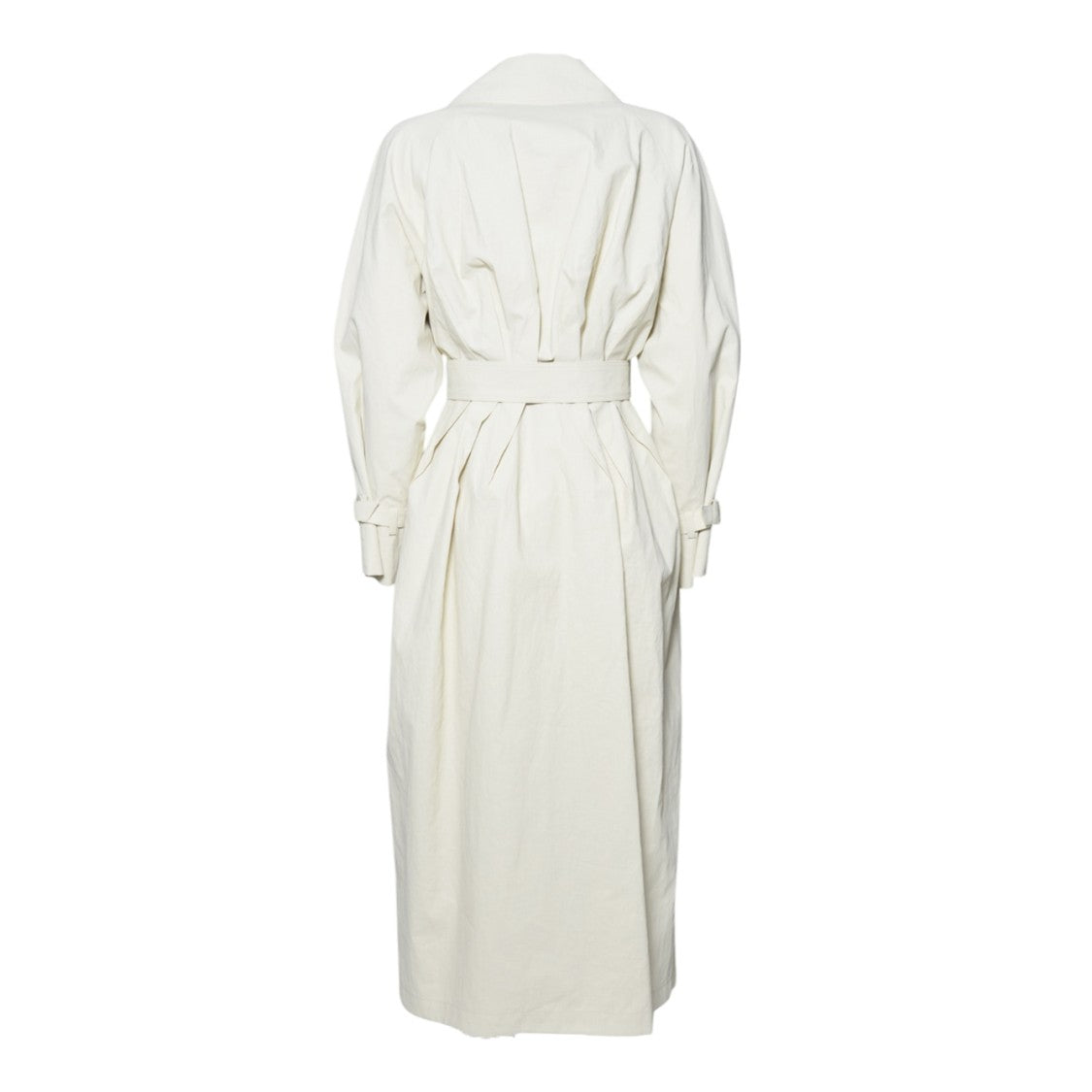 Max Mara Double-Breasted Long Linen Trench Coat