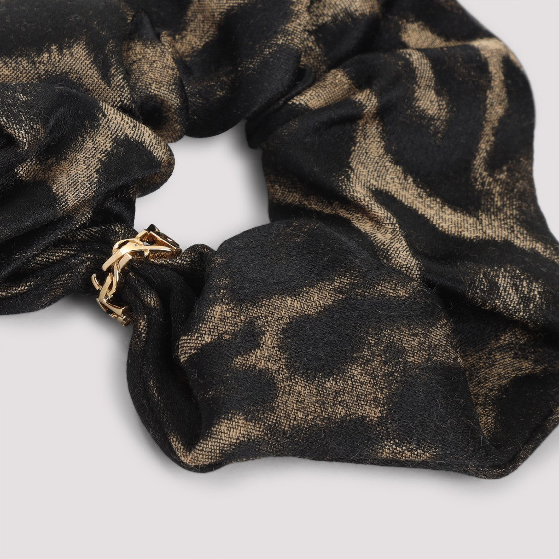 Saint Laurent Beige Silk Scrunchie