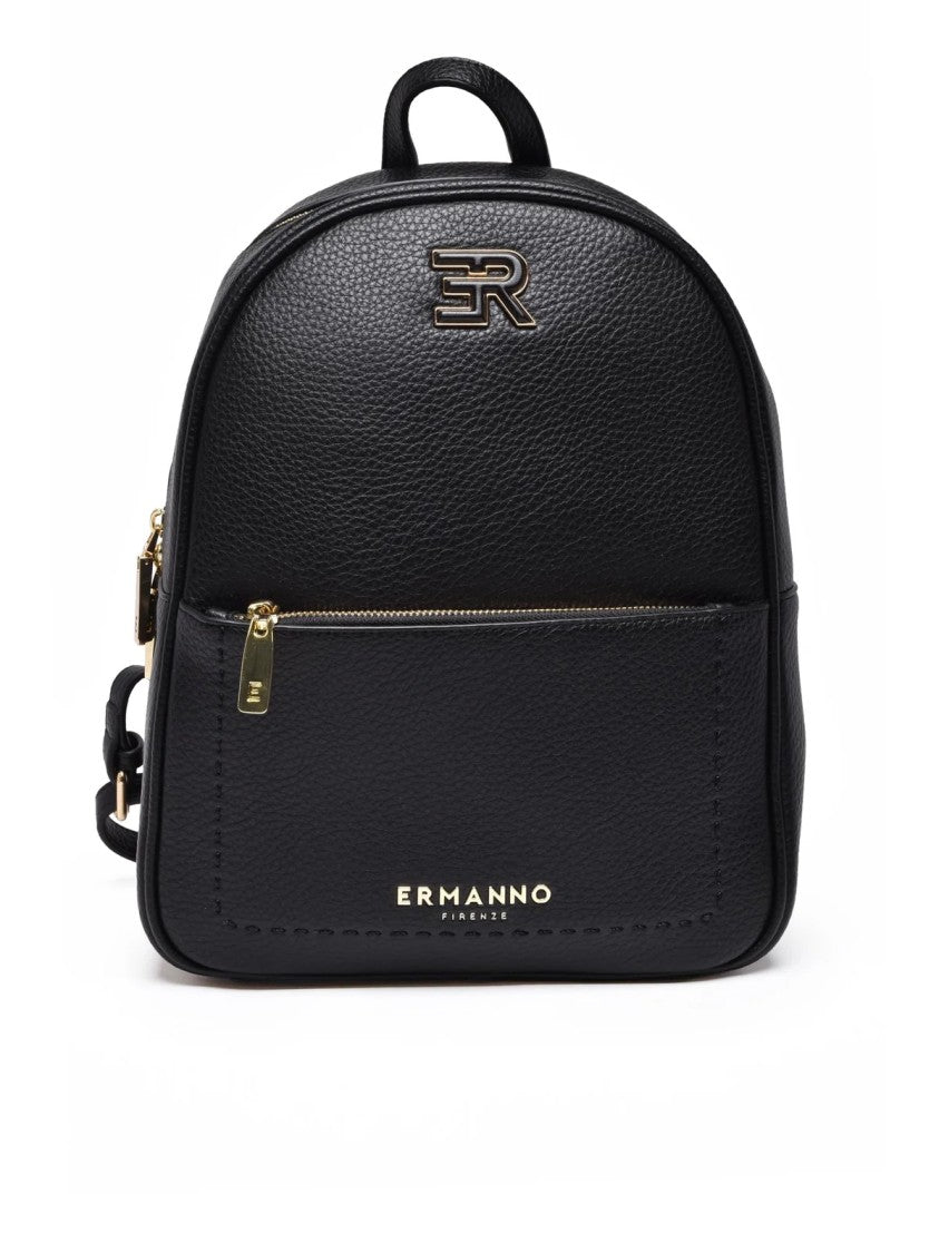 Ermanno Firenze Textured Synthetic Backpack With Gold-Tone Hardware
