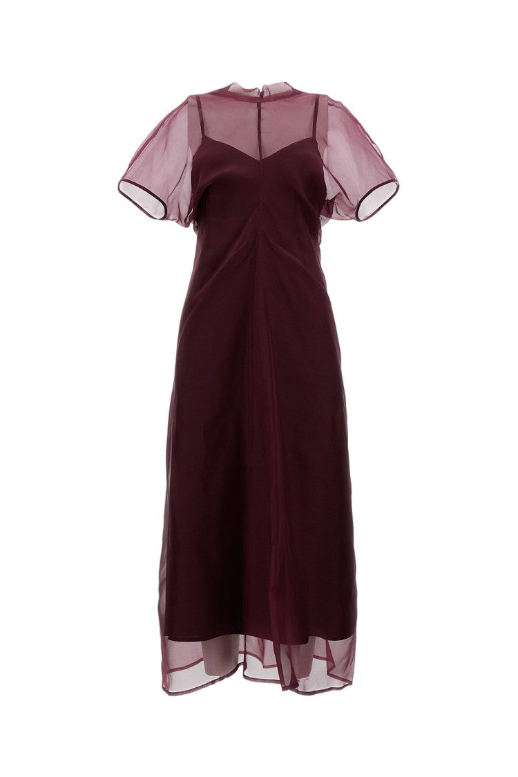 Federica Tosi Organza Silk Midi Dress With Slip Lining