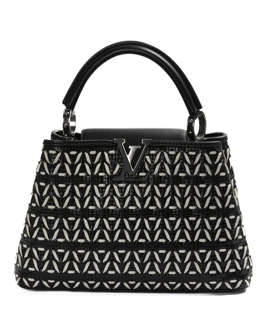 Louis Vuitton Black Capucines Bb Tressage Bicolor Woven Leather Handbag