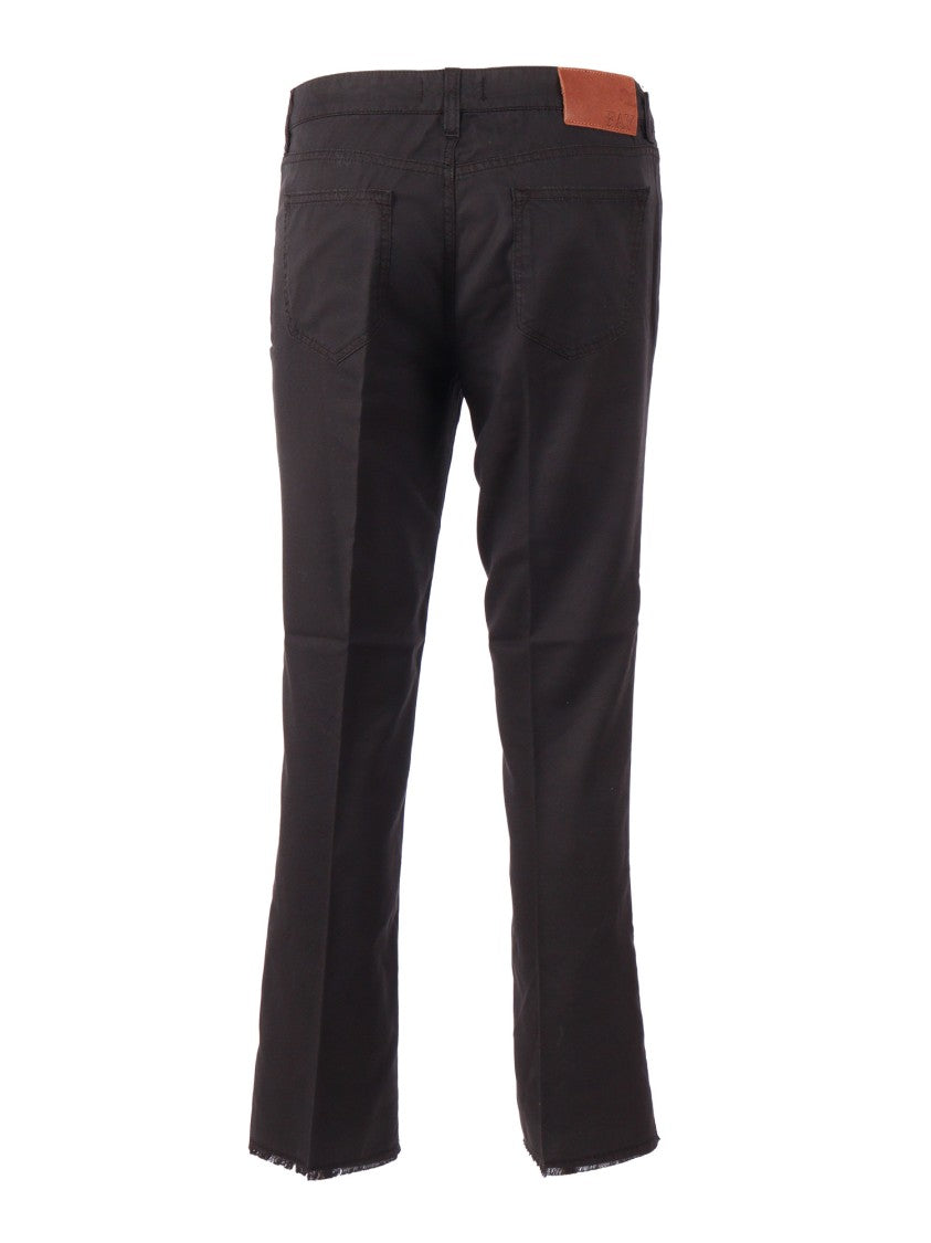 Fay Straight Leg Cropped Fringed Straight-Leg Pants