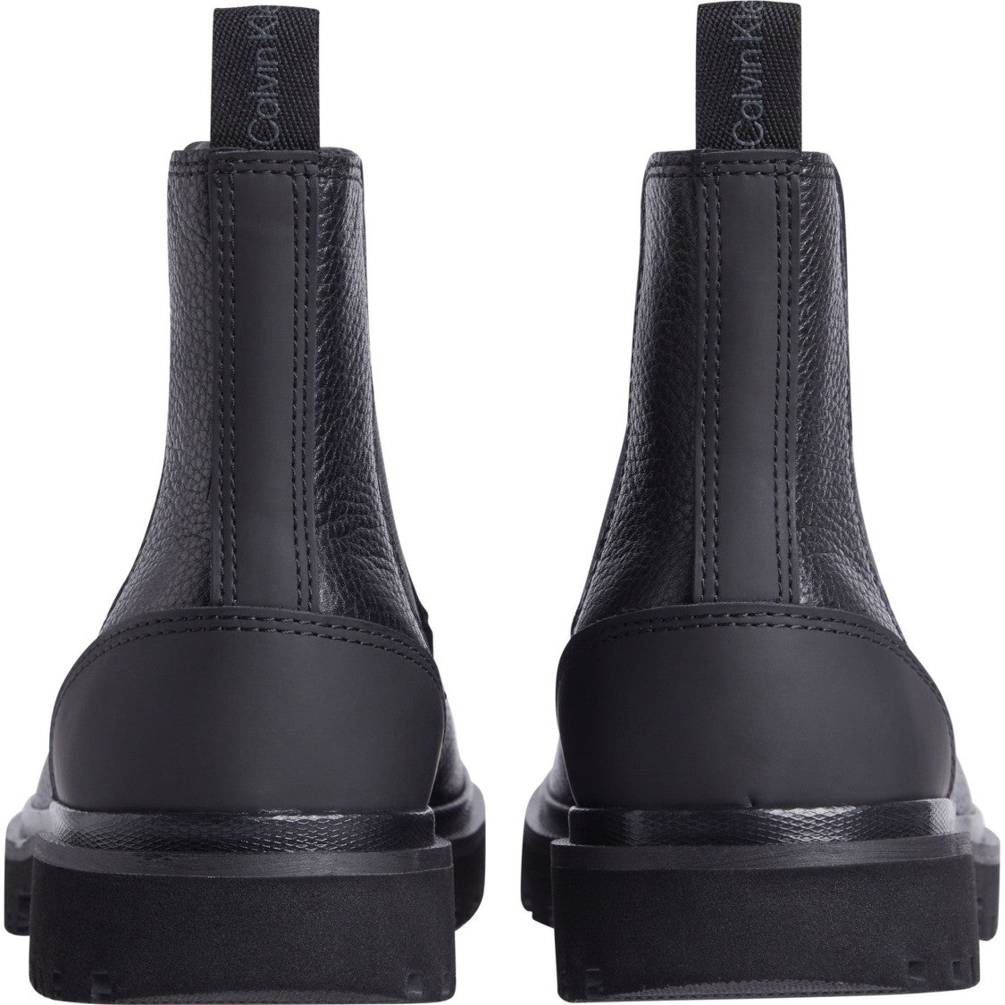 Calvin Klein Jeans Eva Black Pebbled Leather Chelsea Boots
