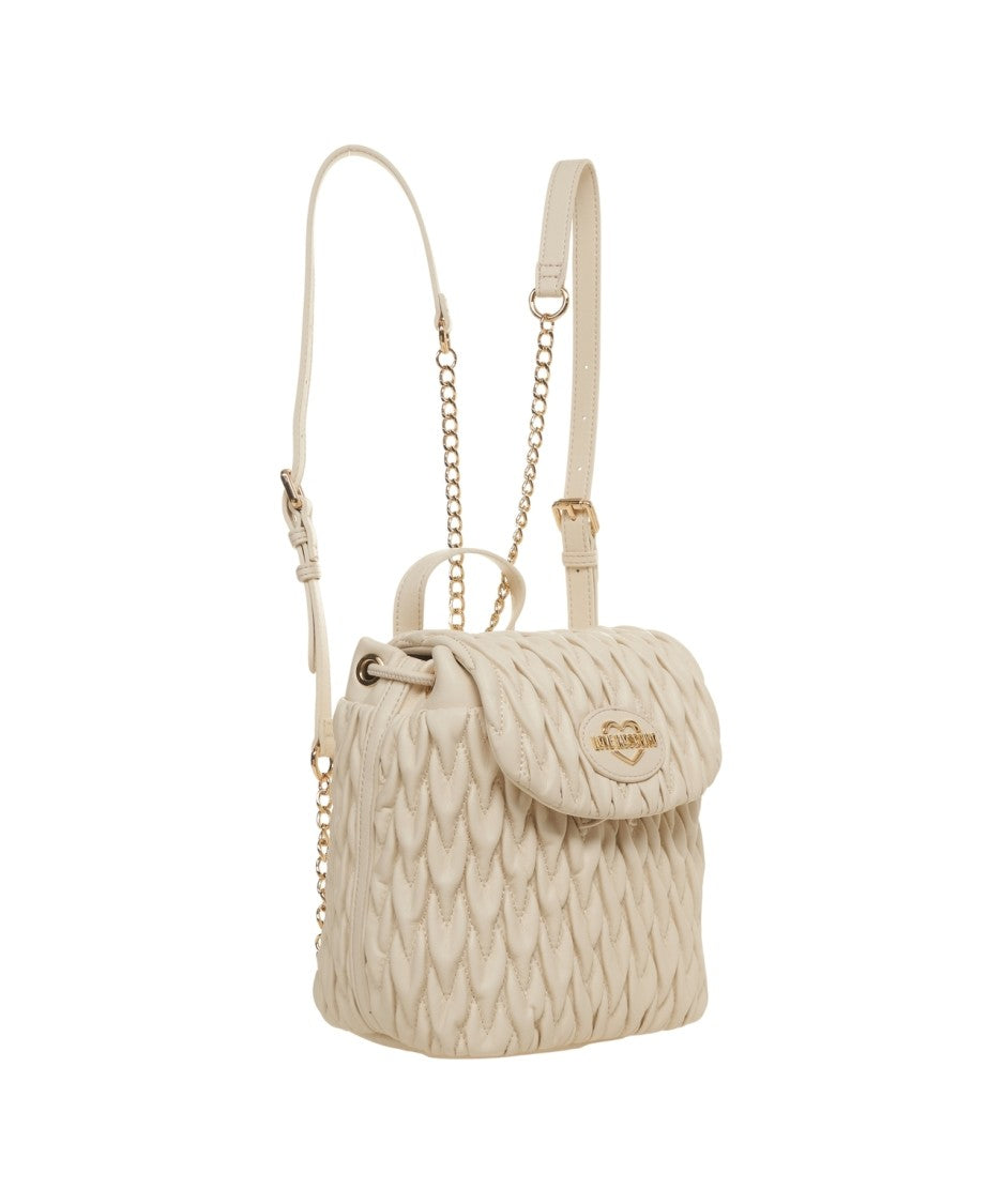 Love Moschino Quilted Faux Leather Love Backpack