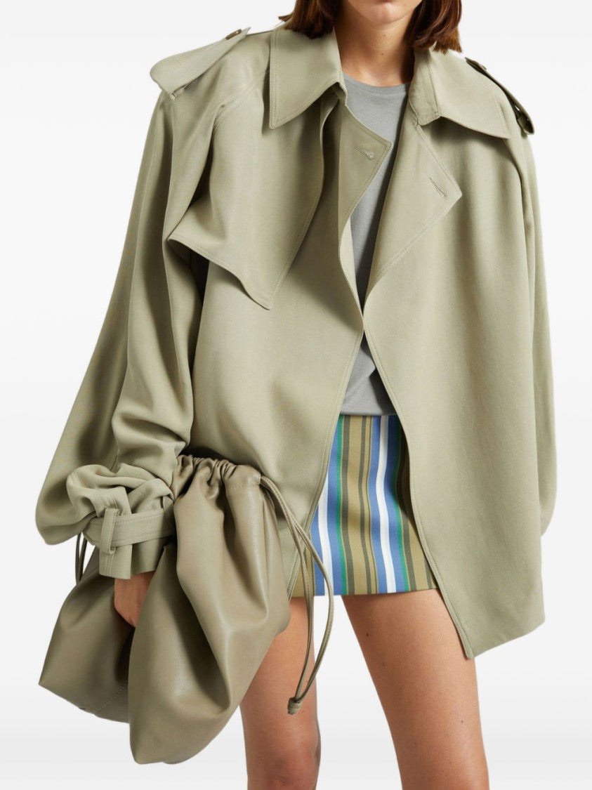 The Frankie Shop Cropped Structured Jacket With Classic Collar And Belted Waist