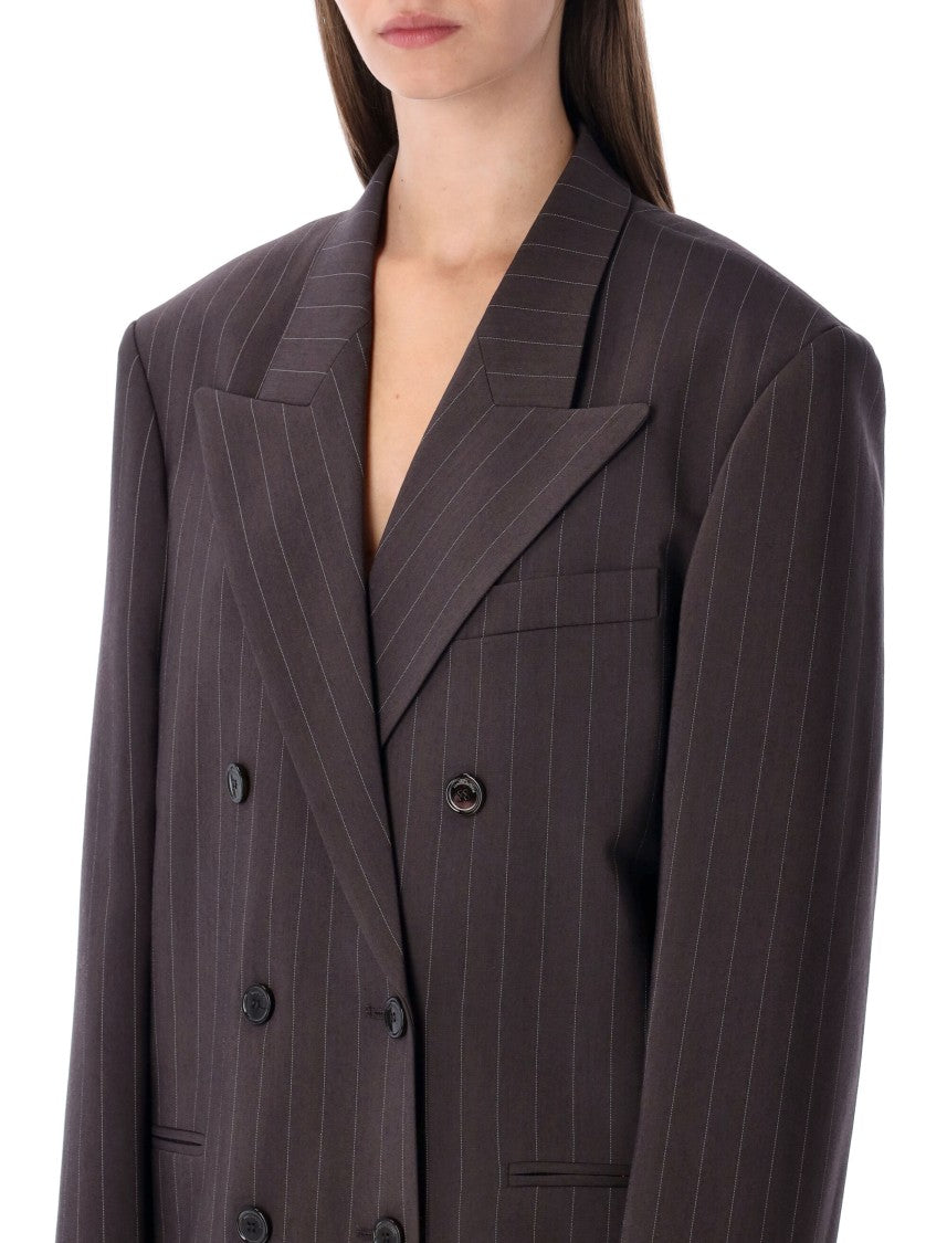 Magda Butrym Pinstripe Double-Breasted Blazer